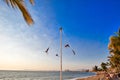 Dance of the Flyers Ã¢â¬â a famous Papantla Flyers Show in Puerto Vallarta Malecon Royalty Free Stock Photo